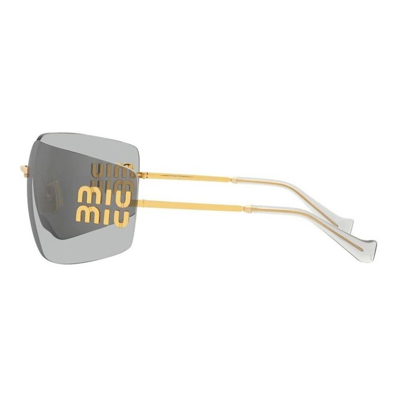 Miu Miu Sunglasses MU 54YS Gold Light Grey Blue 5AK3/0B Logo Women AUTHENTIC main image 7